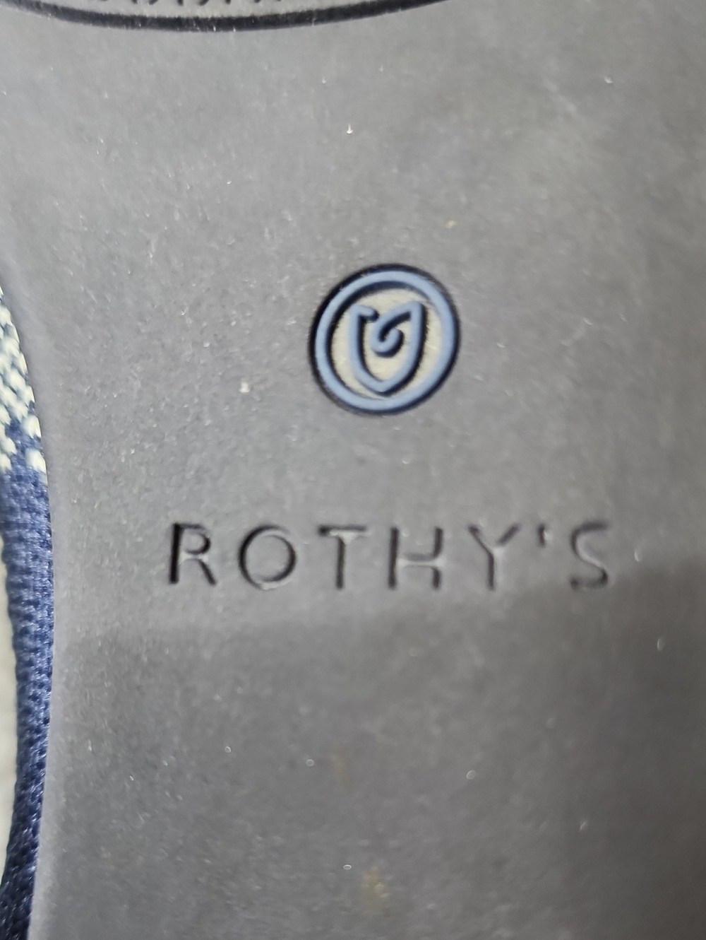 Rothy's Pointed Knit Flats in Purple, Navy & Cream Pattern - Picture 12 of 12